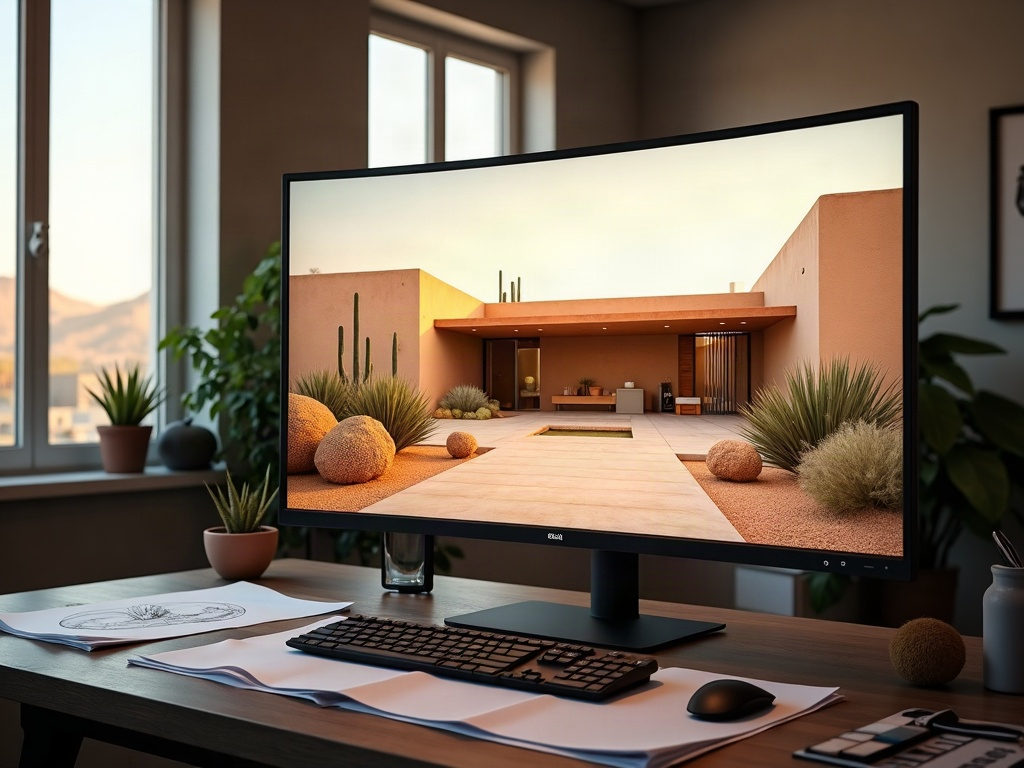 How an Online Drafting Service Works From Start to Permit-Ready — What to Expect at Every Step A permit-ready floor plan and photorealistic 3D rendering on a professional drafting table — the core deliverables in the online drafting service process at