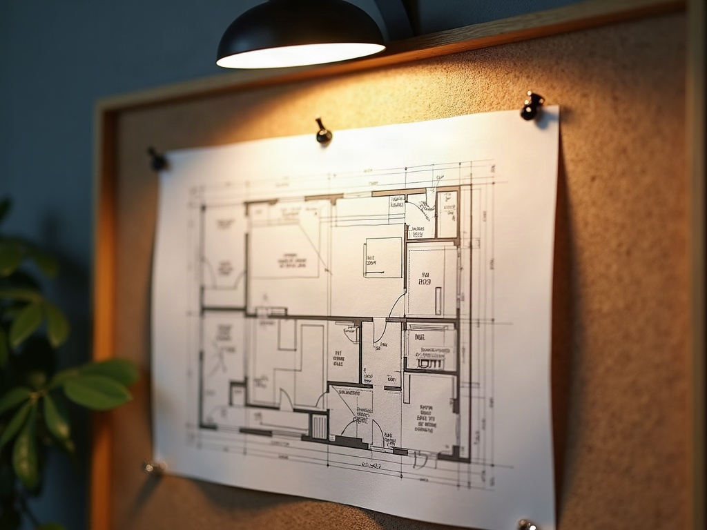 A detailed reflected ceiling plan residential drawing showing light fixture layouts and ceiling height annotations on a professional drafting table