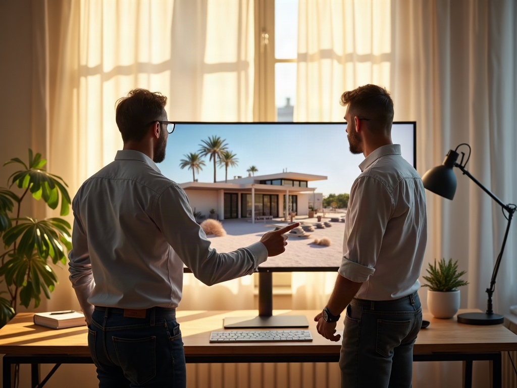 A professional reviewing permit-ready CAD drawings at a modern drafting desk — the kind of what to look for in a white label drafting service setup that keeps contractor projects on schedule